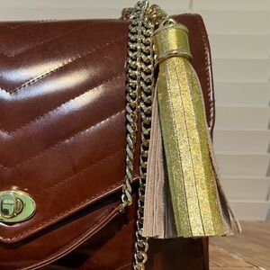 Gold bag tassel calfskin designer Virsa bag